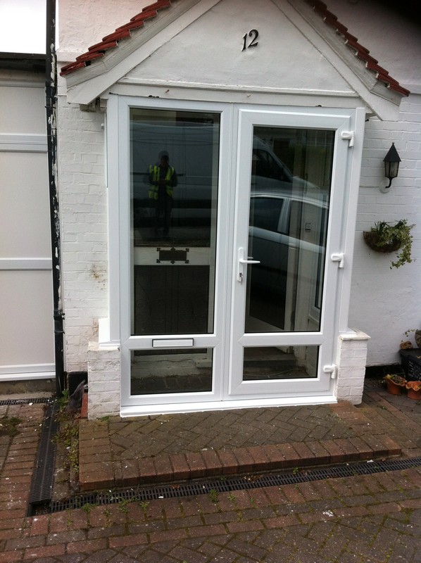 uPVC French doors fitted as front entrance in Wallington